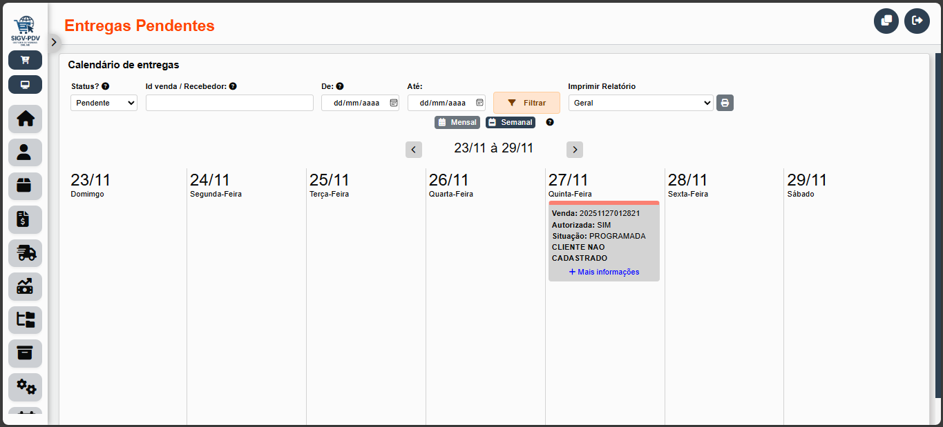 Controle de Entregas